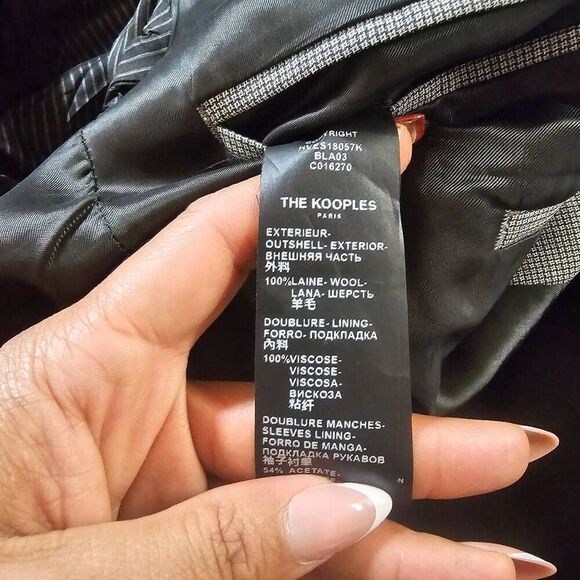 The Kooples Gray Wool Blazer Suit Jacket Mens Size 46 - Picture 11 of 11